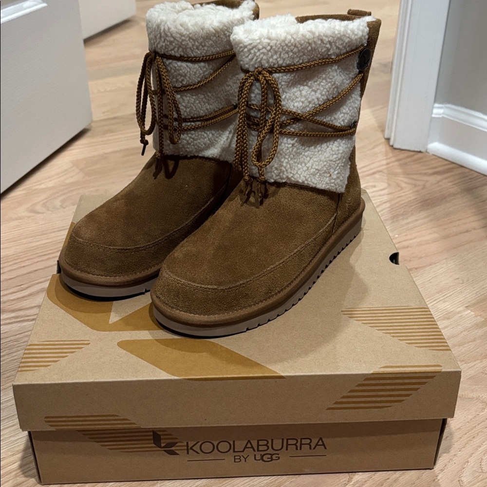 Koolaburra Brown and Cream Winter Boots